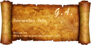 Gerendai Ada névjegykártya